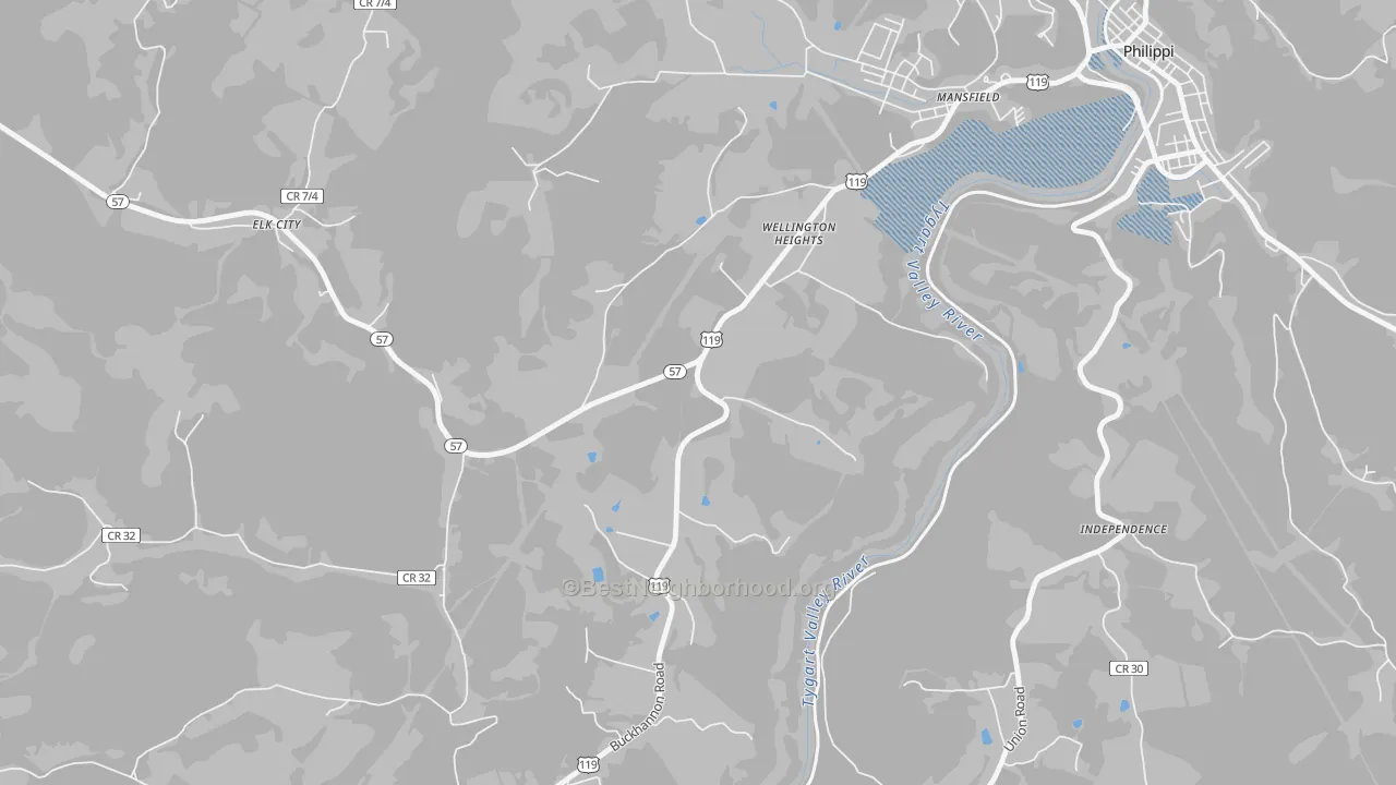Transit Grade map of Wellington Heights, WV