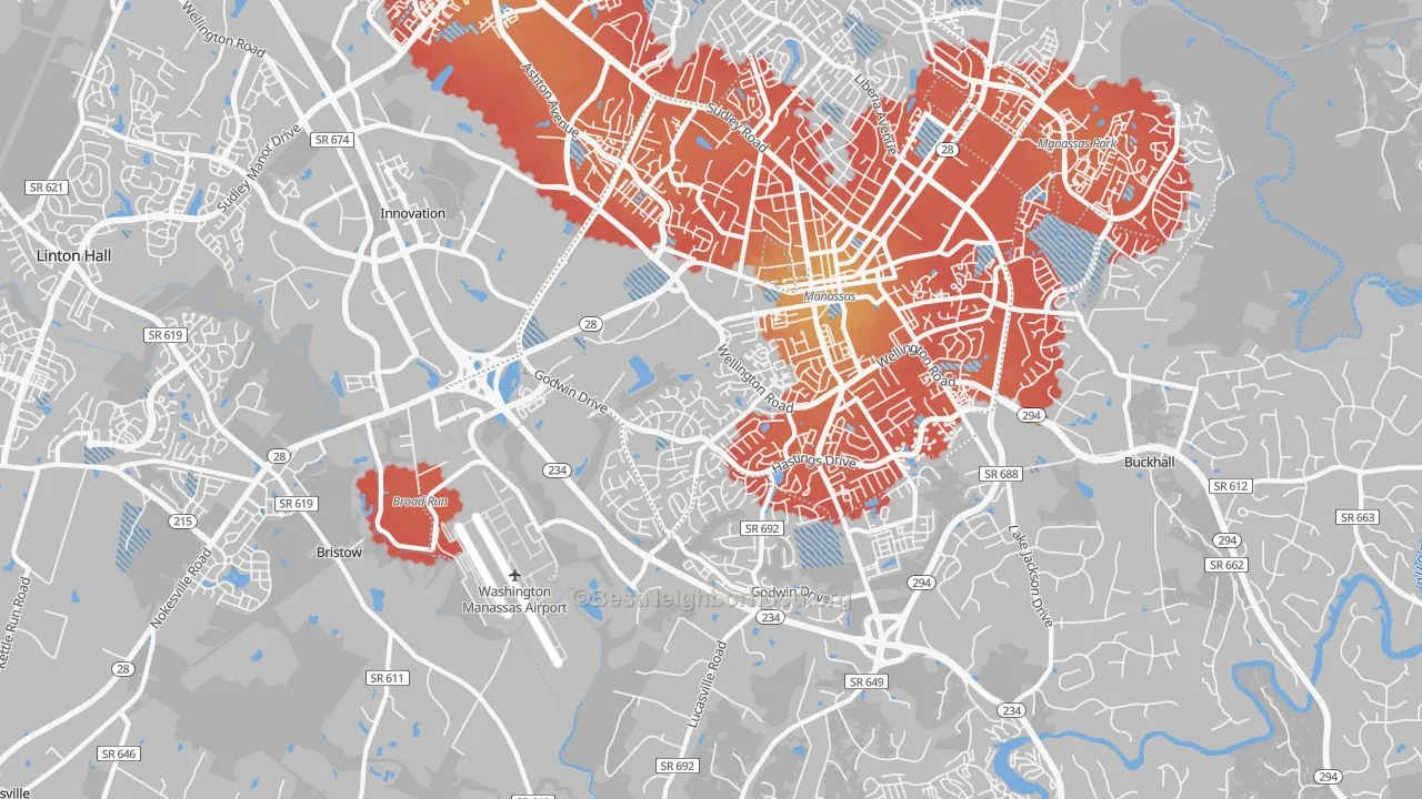 Transit Grade map of Wellington, Manassas, VA