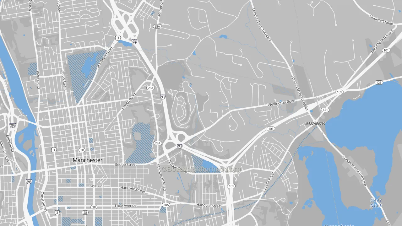 Transit Grade map of Wellington, Manchester, NH