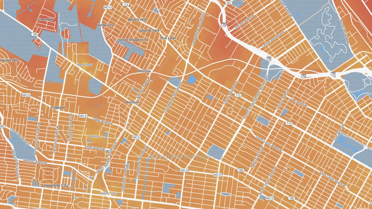Transit Grade map of Wells-Goodfellow, St. Louis, MO