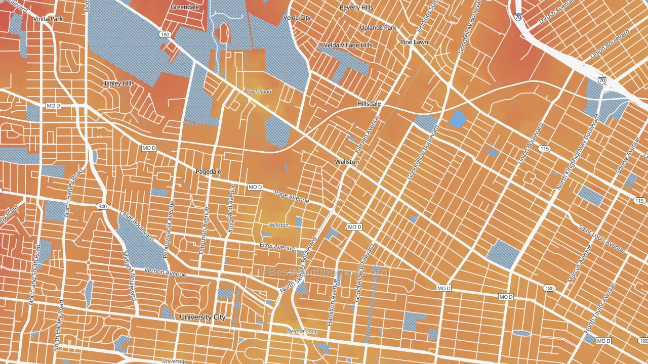 Transit Grade map of Wellston, MO