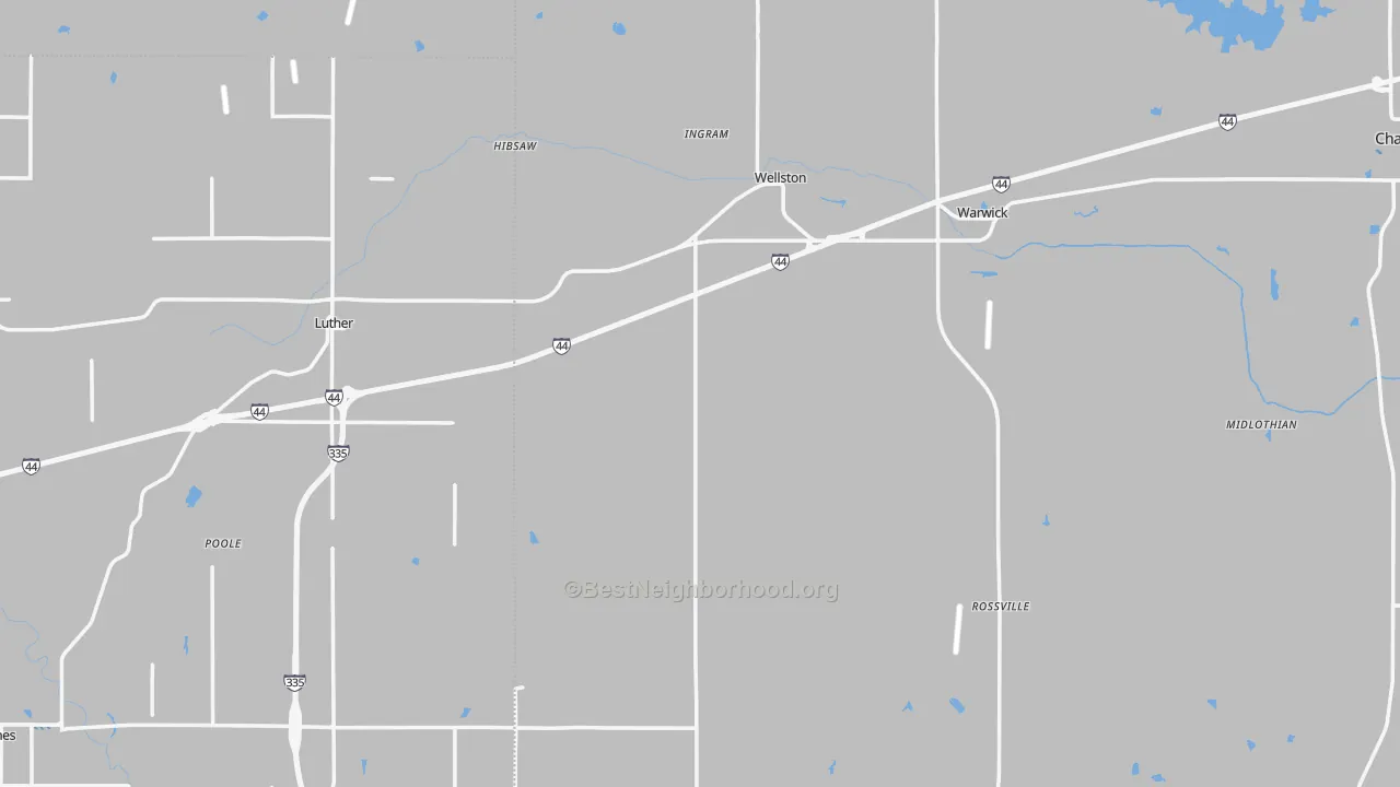 Transit Grade map of Wellston, OK