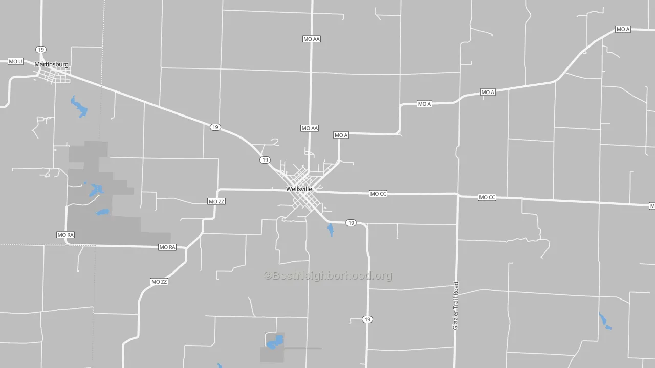 Transit Grade map of Wellsville, MO