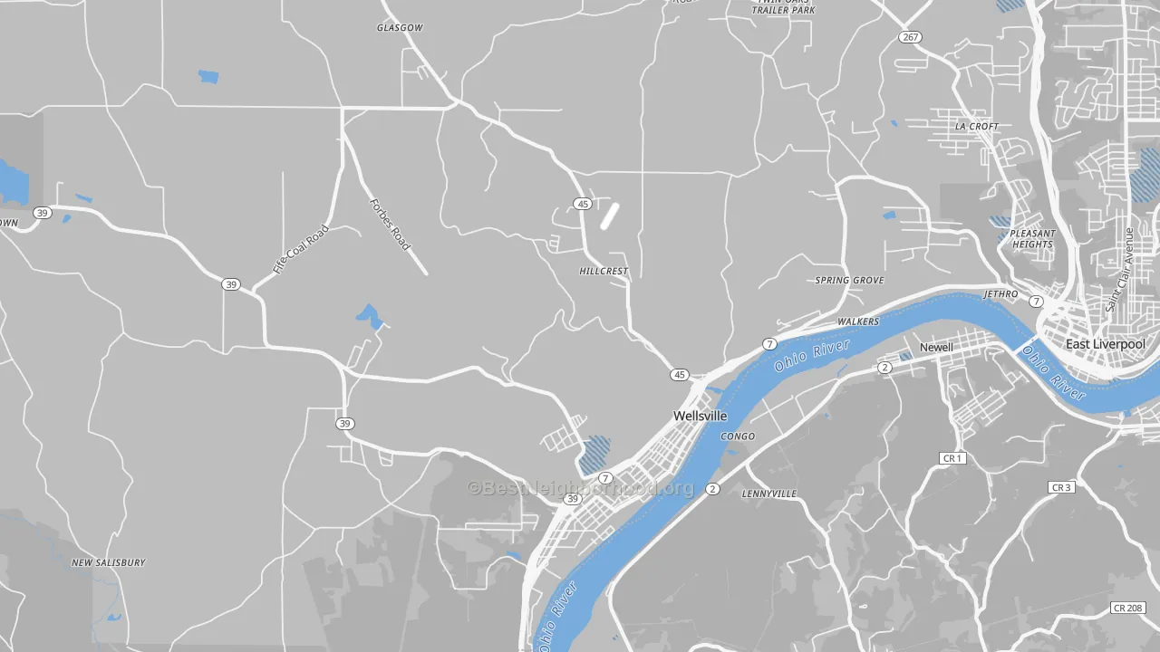 Transit Grade map of Wellsville, OH