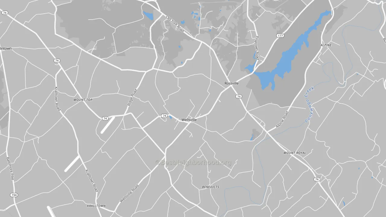 Transit Grade map of Wellsville, PA