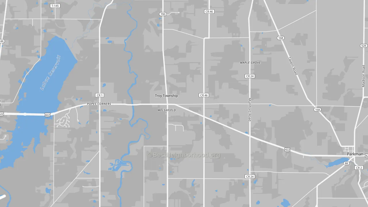 Transit Grade map of Welshfield, OH