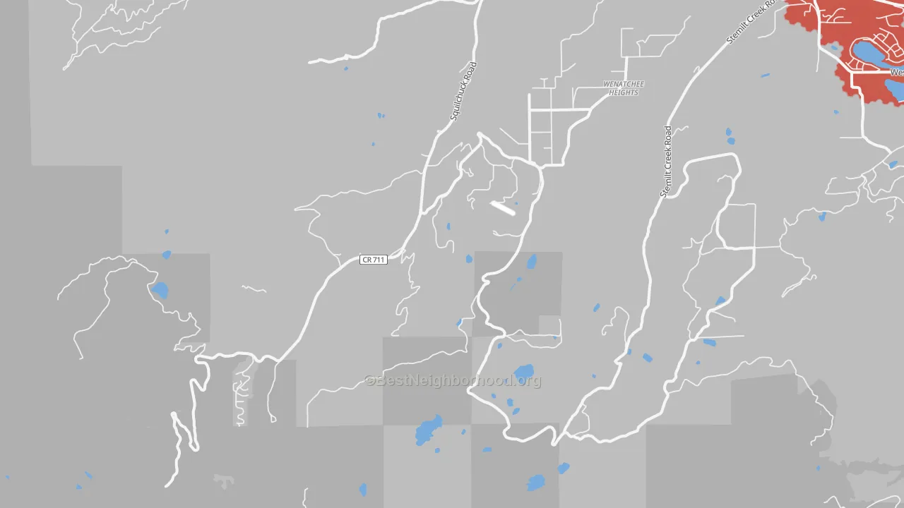 Transit Grade map of Wenatchee Heights, WA