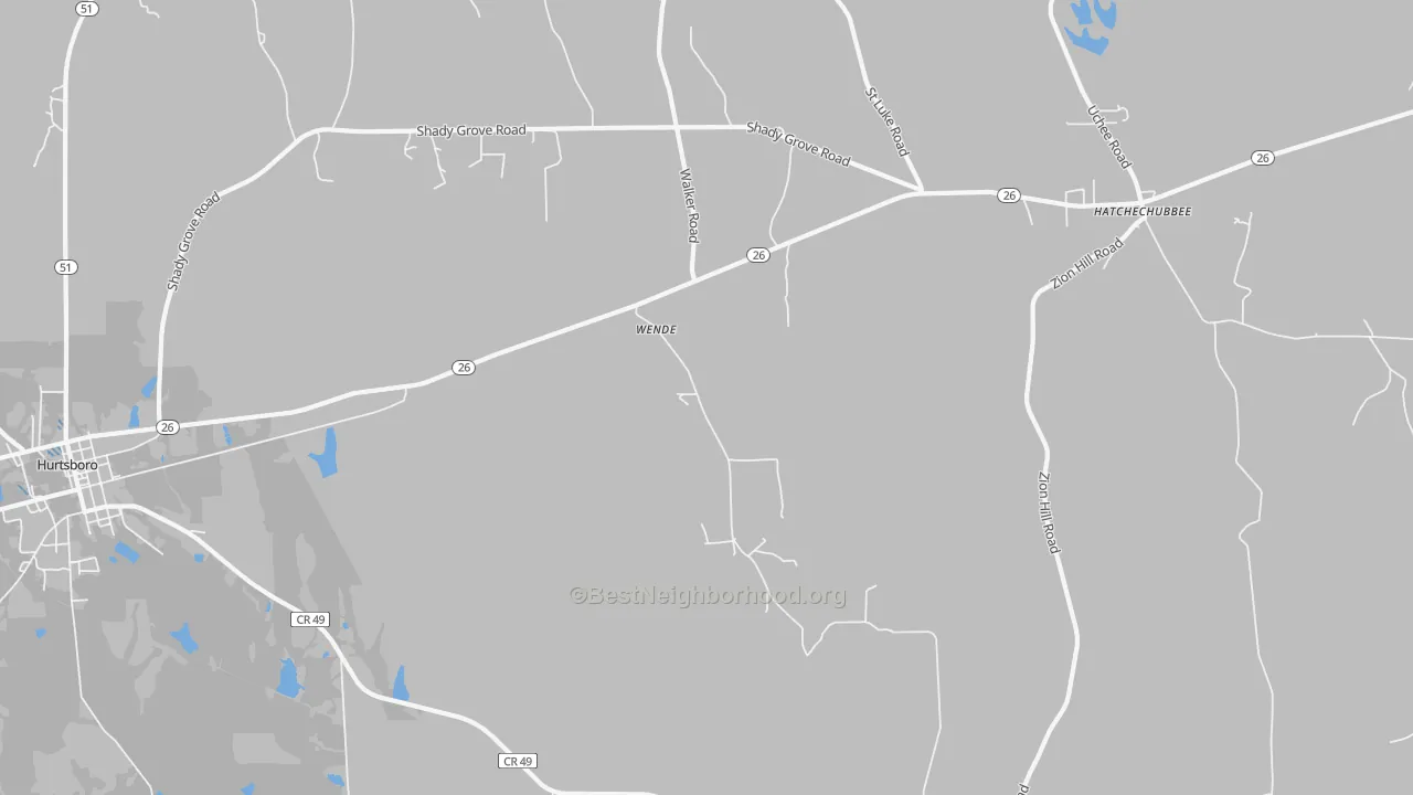 Transit Grade map of Wende, AL