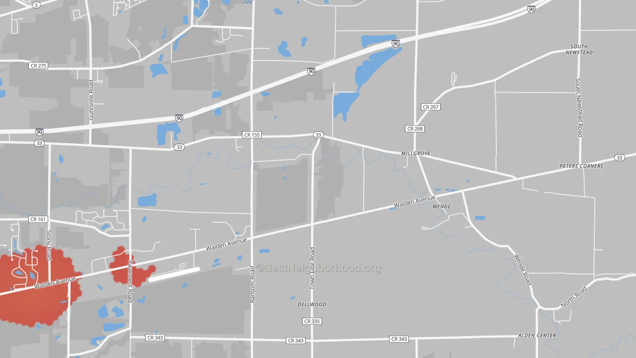 Transit Grade map of Wende, NY