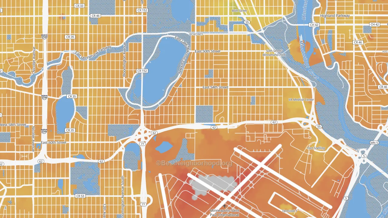 Transit Grade map of Wenonah, Minneapolis, MN