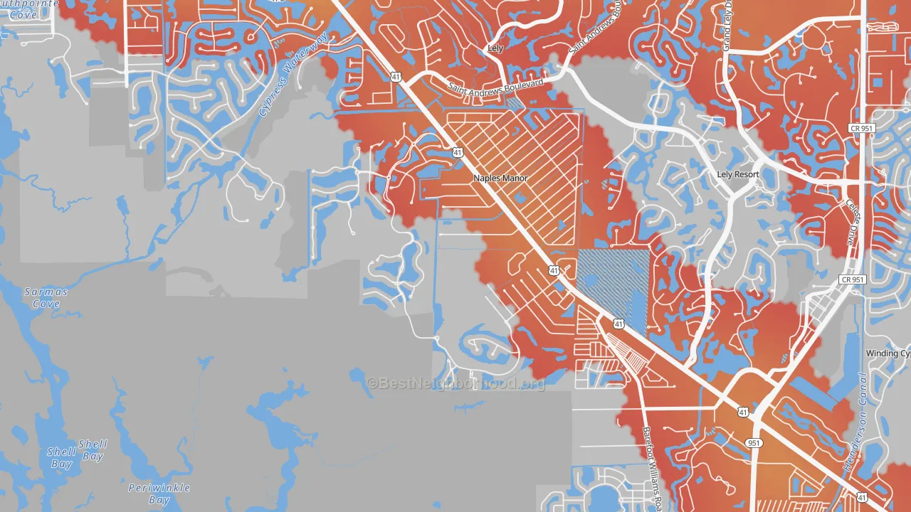 Transit Grade map of Wentworth Estates, Naples, FL