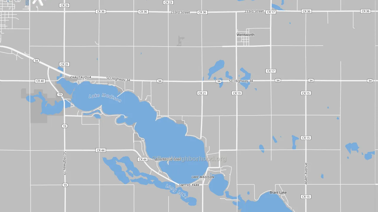 Transit Grade map of Wentworth, SD