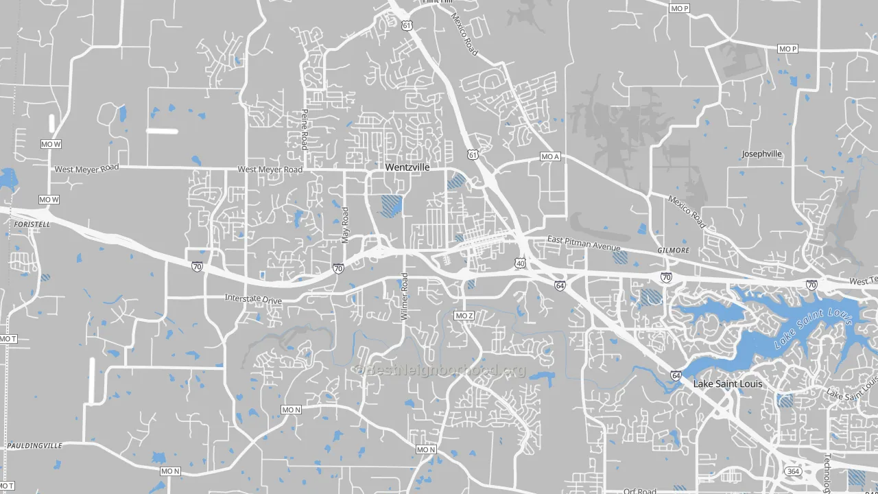 Transit Grade map of Wentzville, MO
