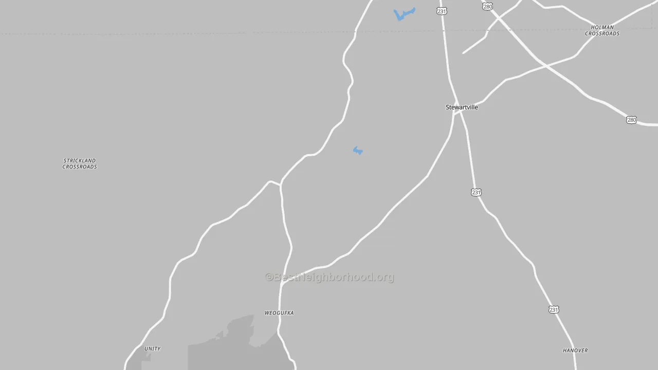 Transit Grade map of Weogufka, AL
