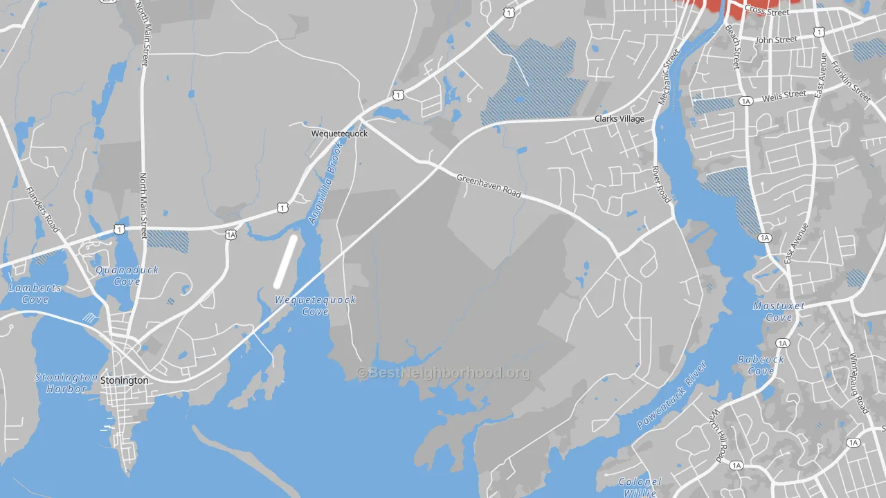 Transit Grade map of Wequetequock, CT