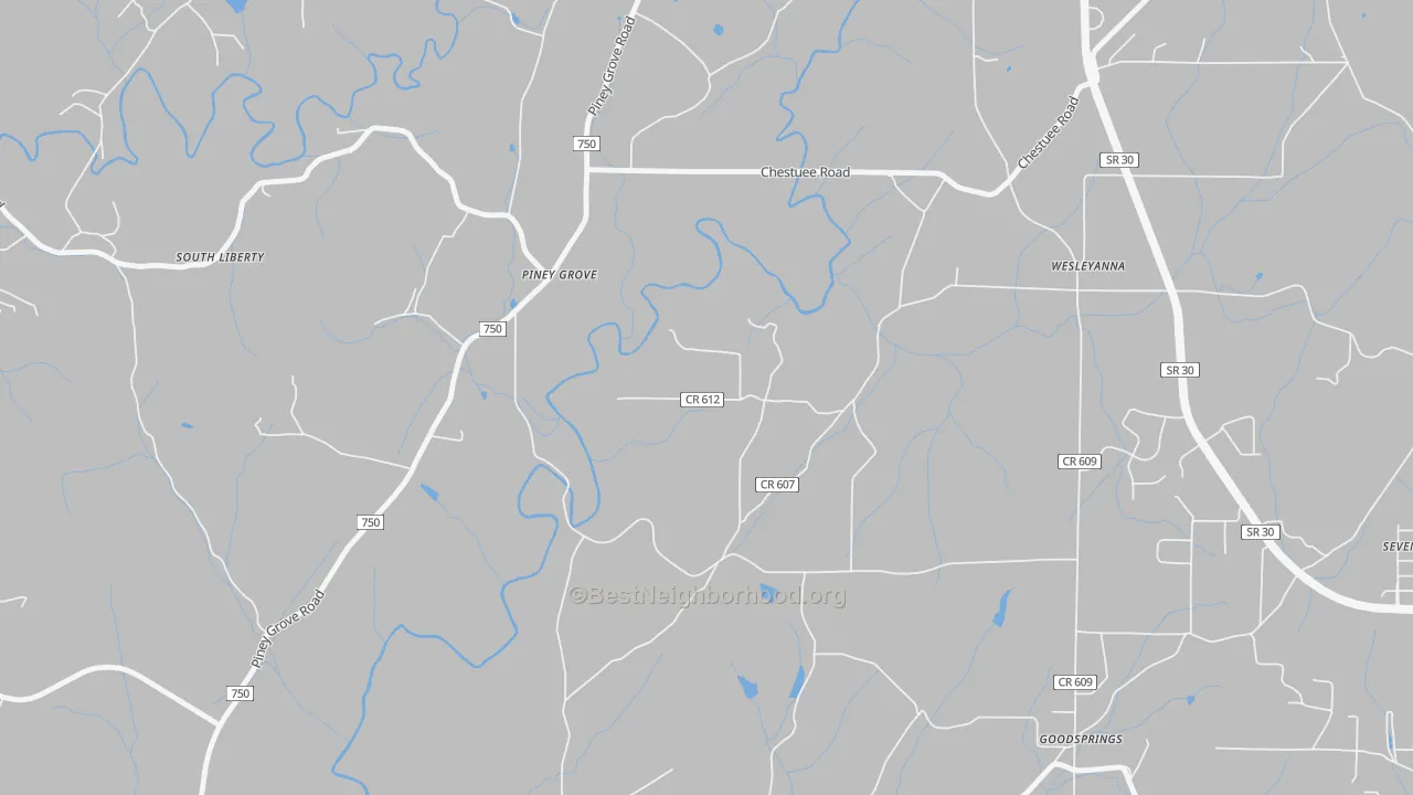 Transit Grade map of Wesleyanna, TN