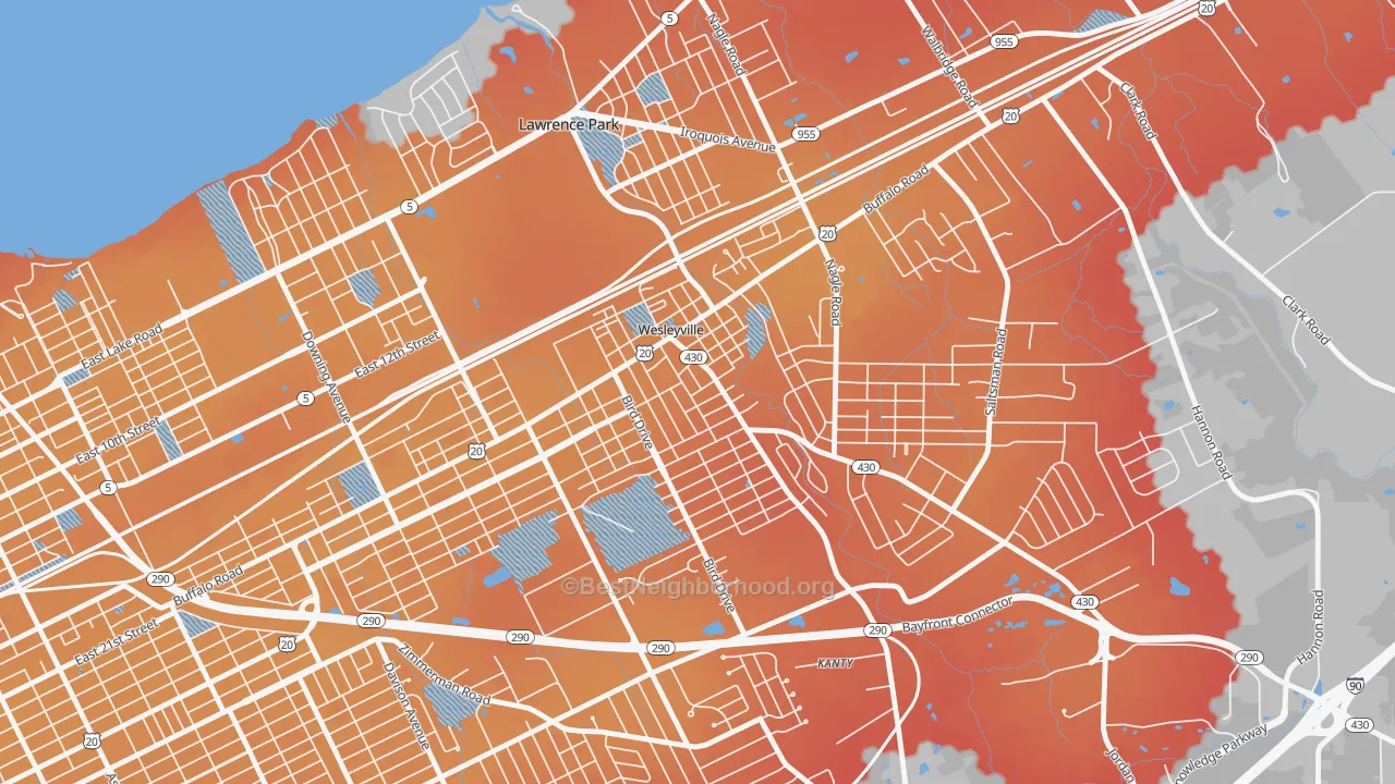 Transit Grade map of Wesleyville, PA