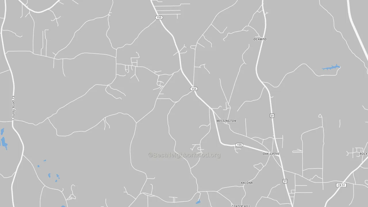 Transit Grade map of Wessington, AL