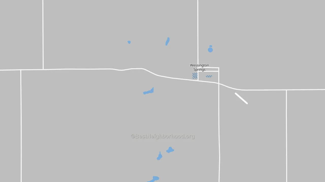 Transit Grade map of Wessington Springs, SD