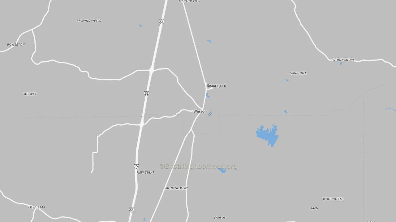 Transit Grade map of Wesson, MS