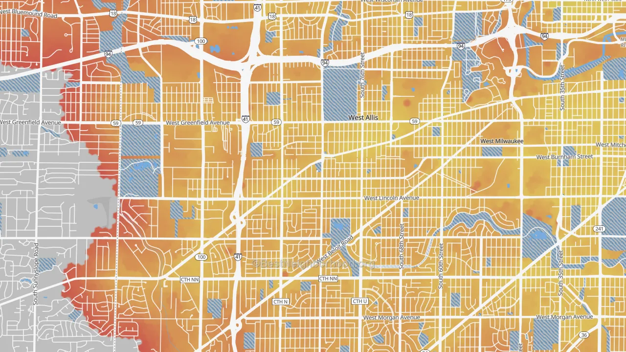 Transit Grade map of West Allis, WI