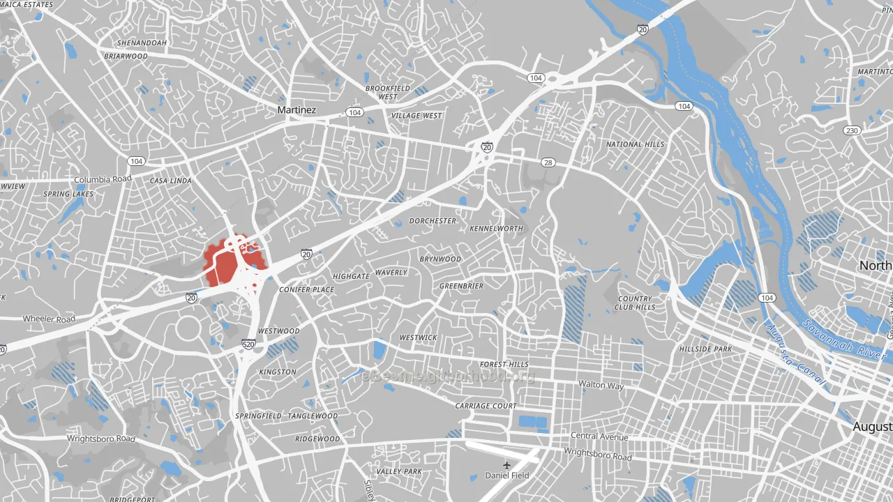 Transit Grade map of West Augusta, Augusta, GA