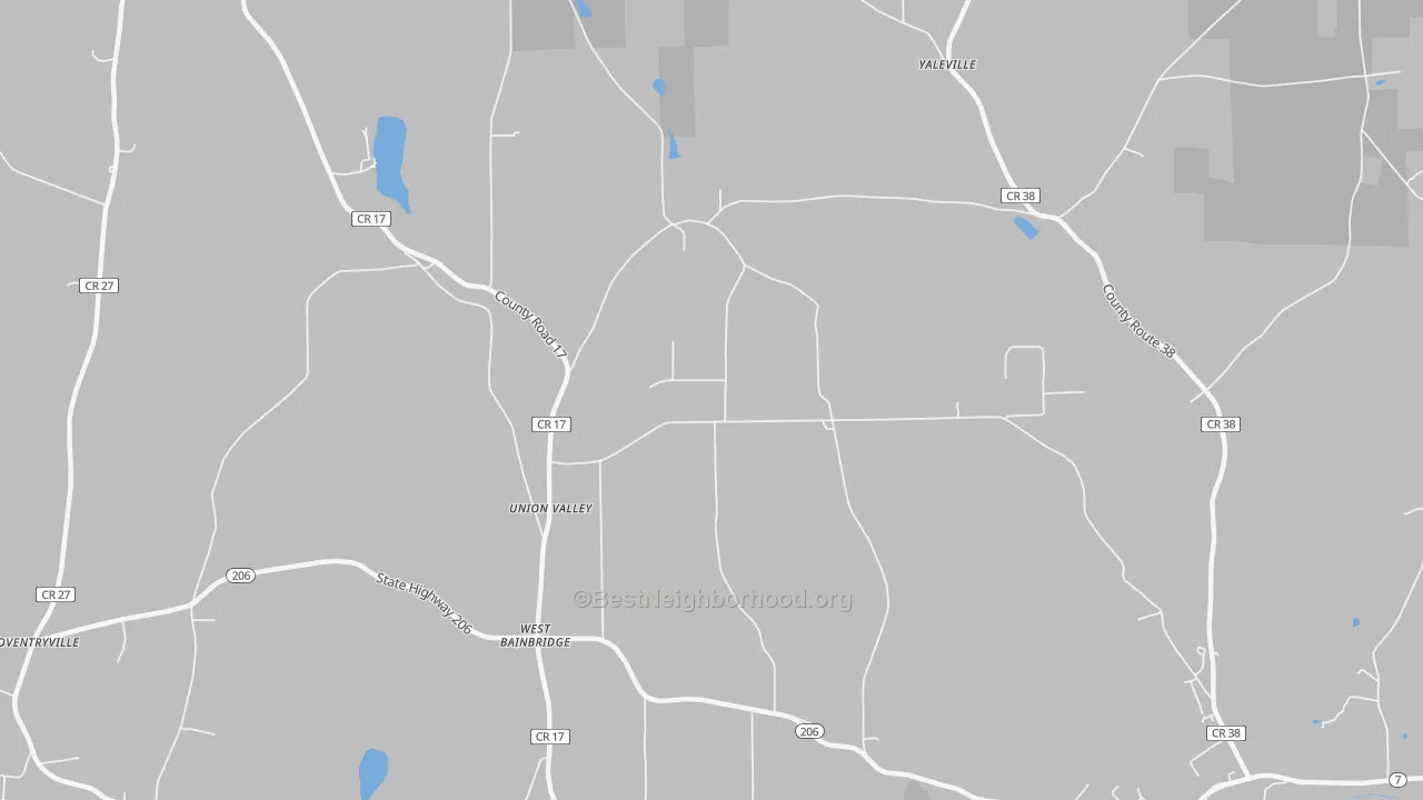 Transit Grade map of West Bainbridge, NY