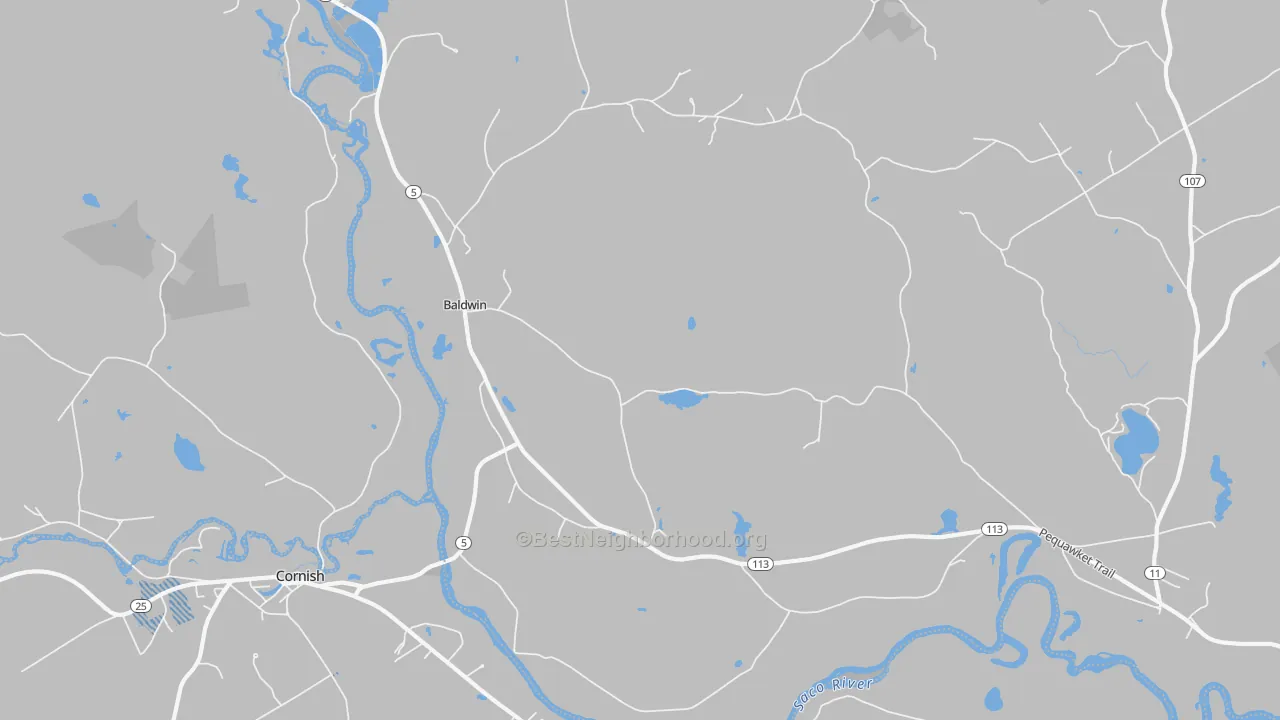 Transit Grade map of West Baldwin, ME