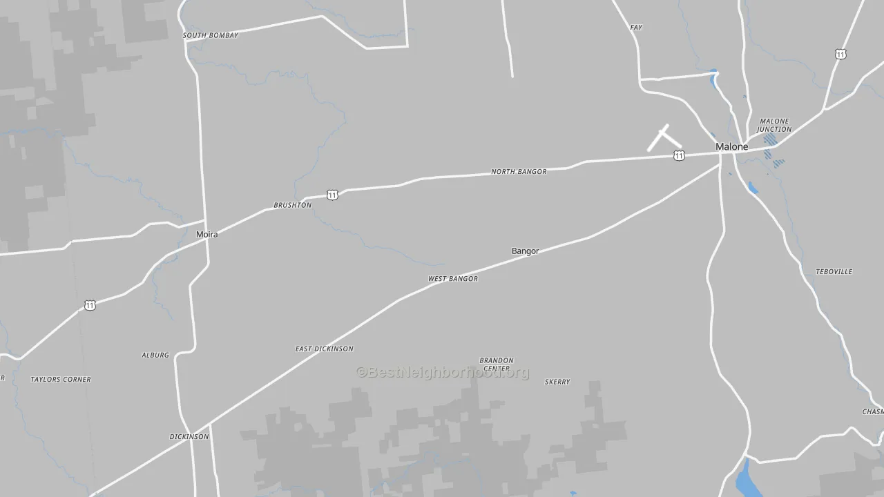Transit Grade map of West Bangor, NY