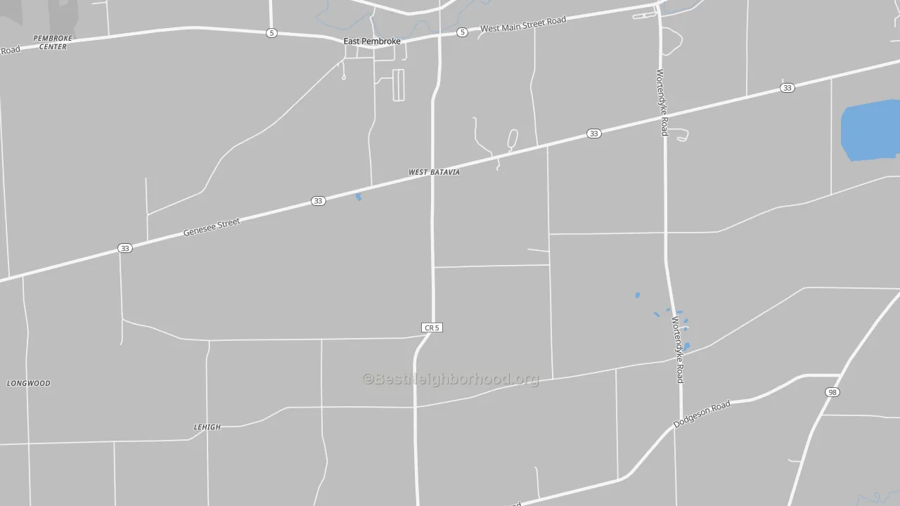 Transit Grade map of West Batavia, NY