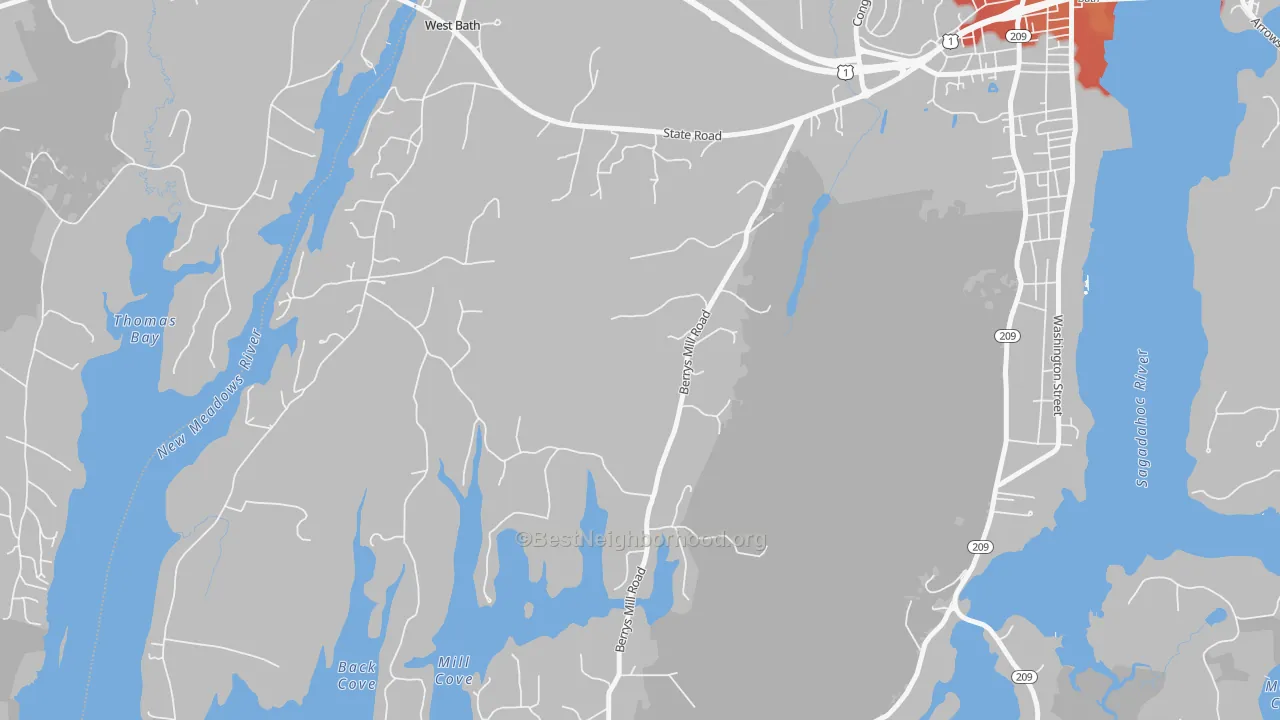 Transit Grade map of West Bath, ME