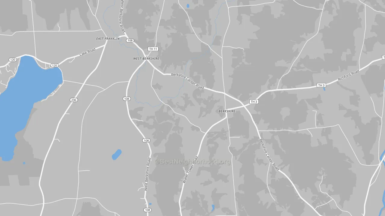 Transit Grade map of West Berkshire, VT