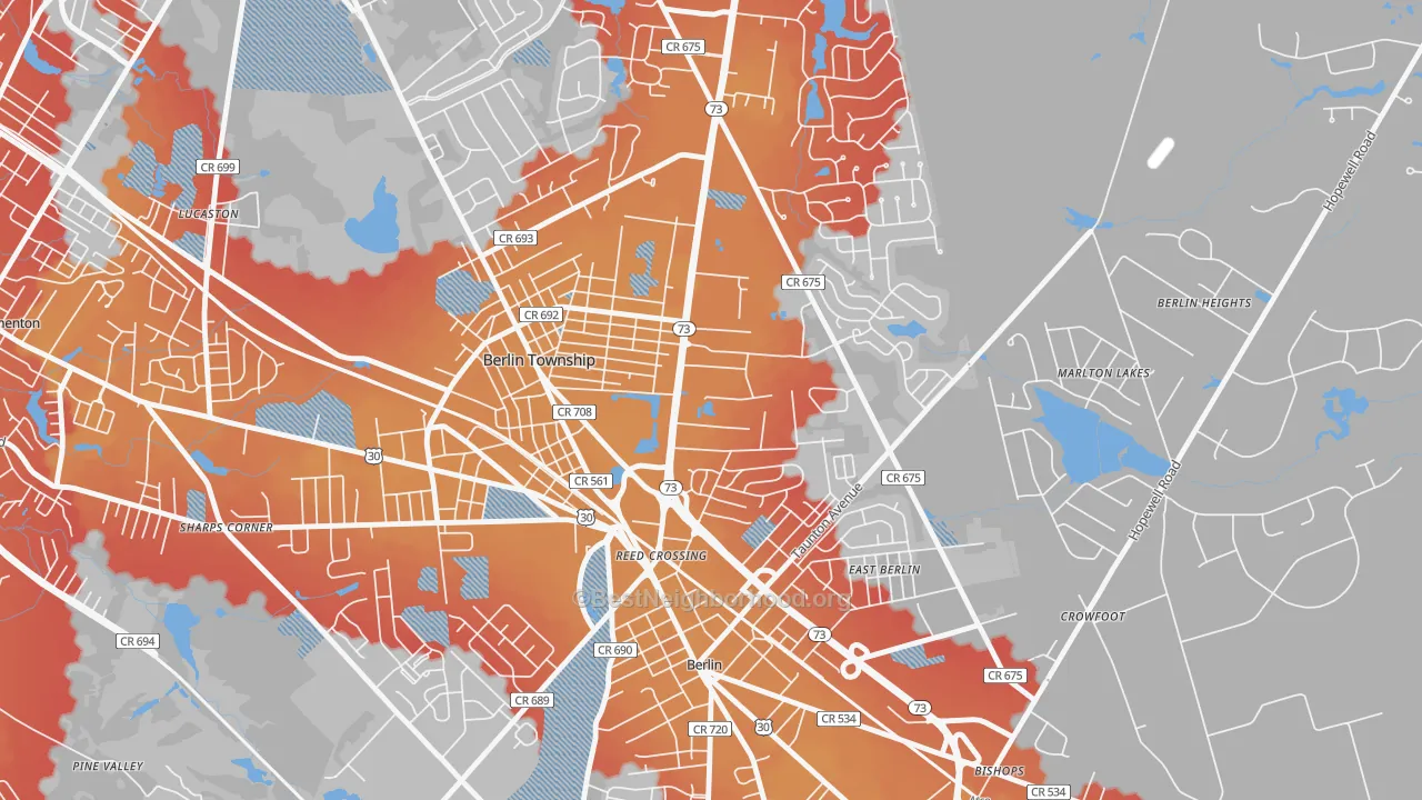 Transit Grade map of West Berlin, NJ