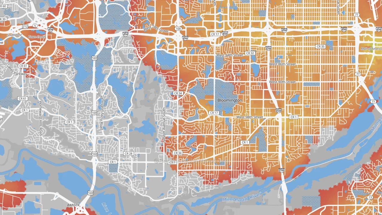 Transit Grade map of West Bloomington, Bloomington, MN