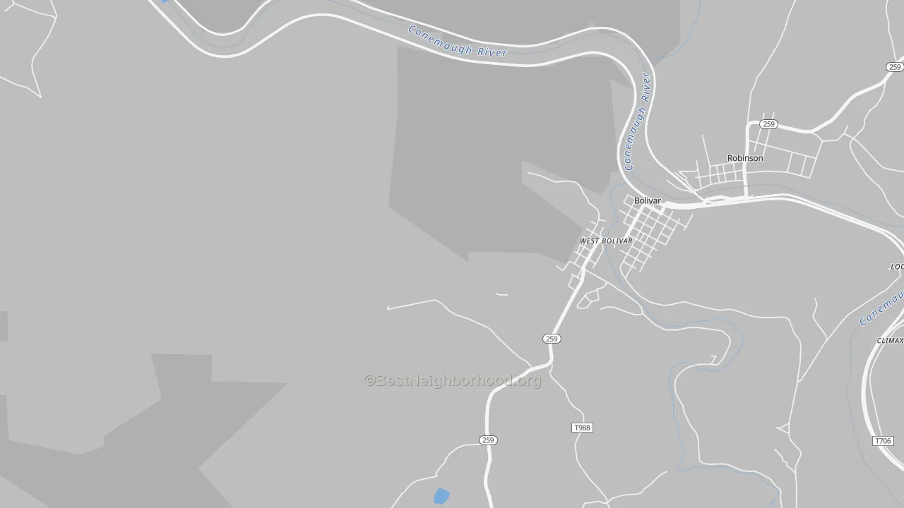 Transit Grade map of West Bolivar, PA