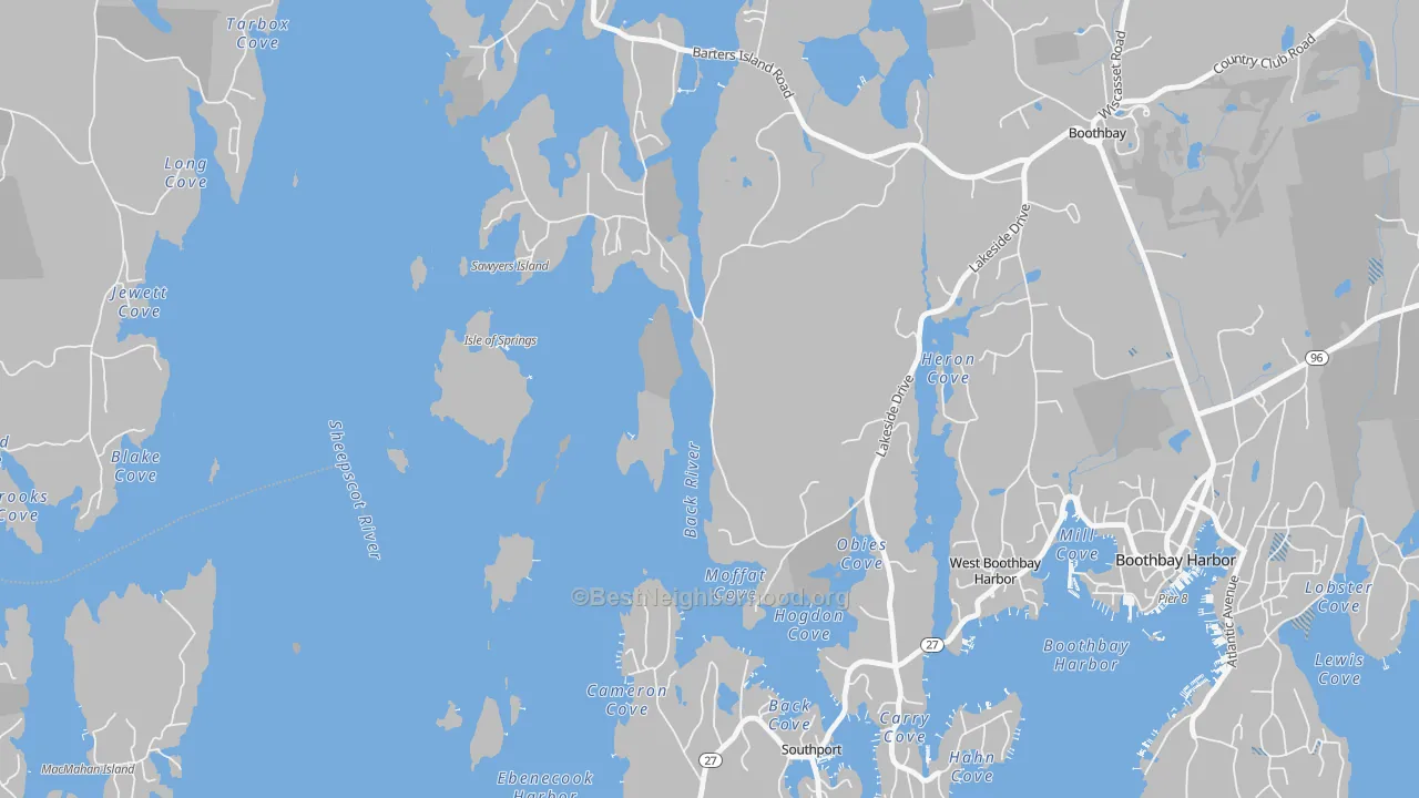 Transit Grade map of West Boothbay Harbor, ME