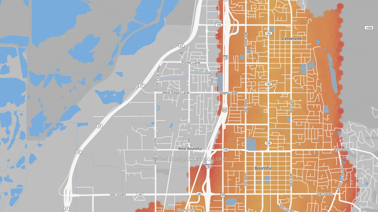 Transit Grade map of West Bountiful, UT