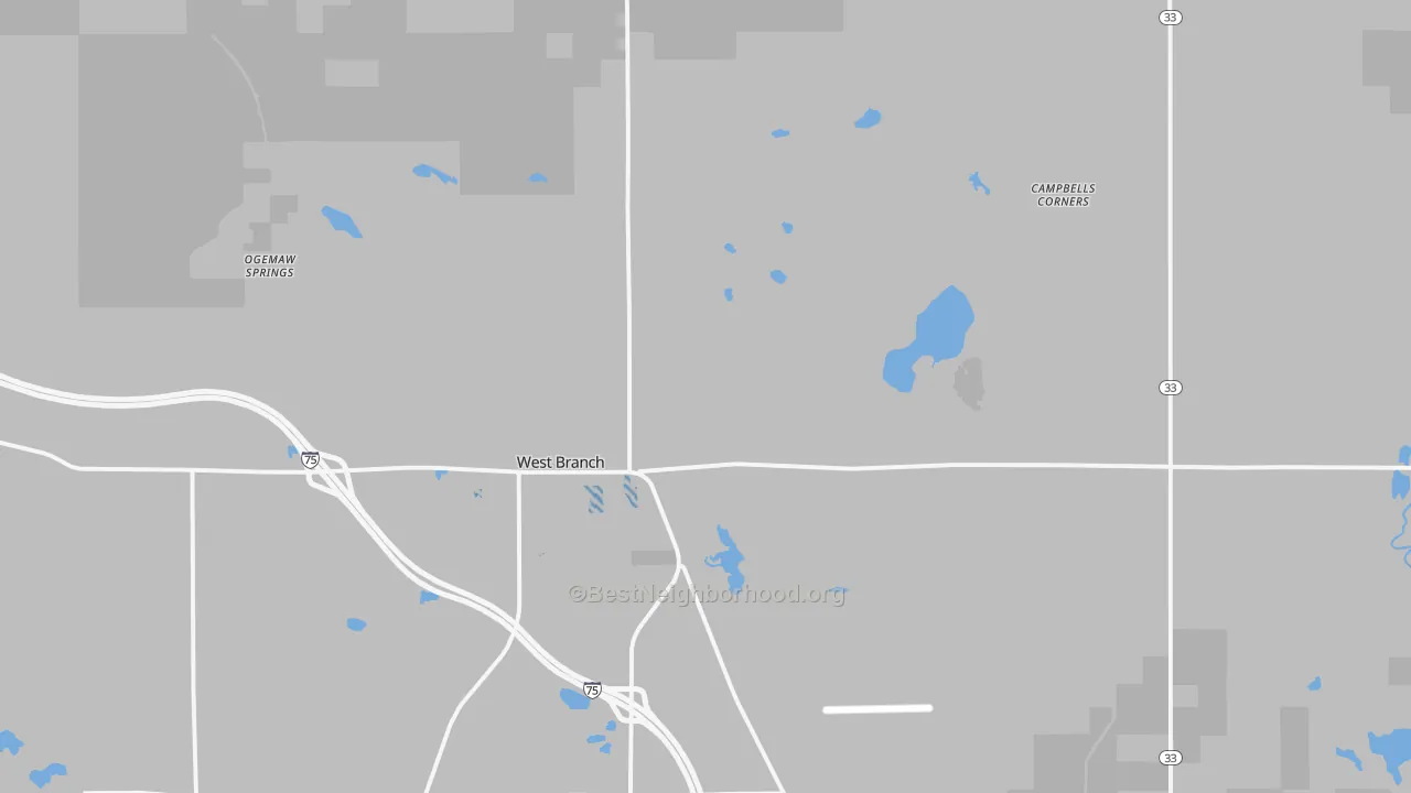Transit Grade map of West Branch, MI