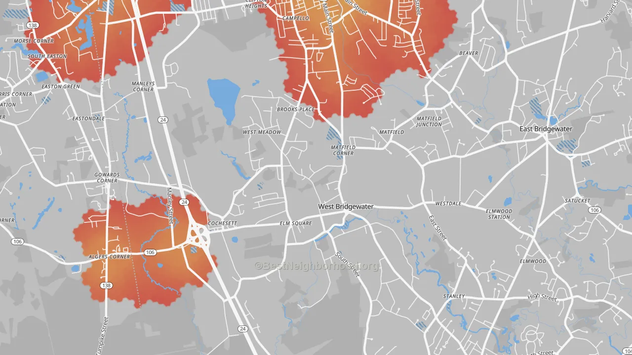 Transit Grade map of West Bridgewater, MA