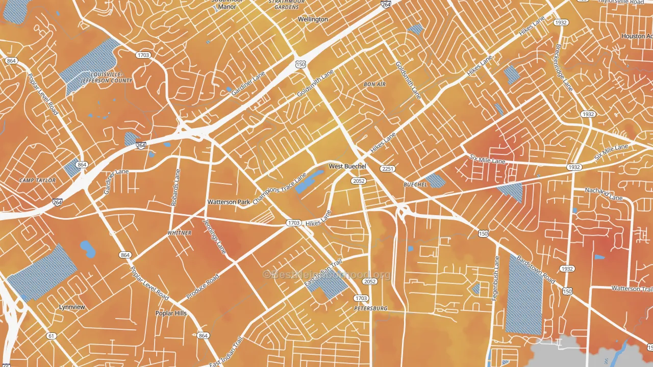 Transit Grade map of West Buechel, KY