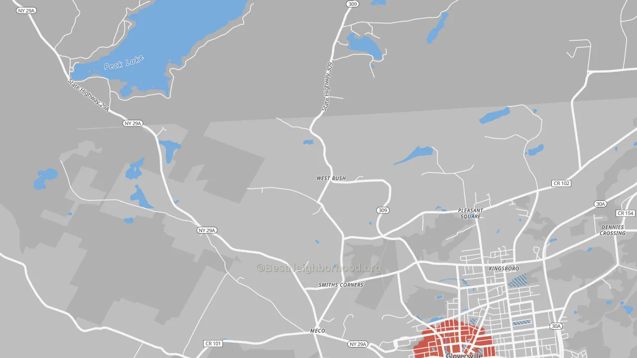 Transit Grade map of West Bush, NY
