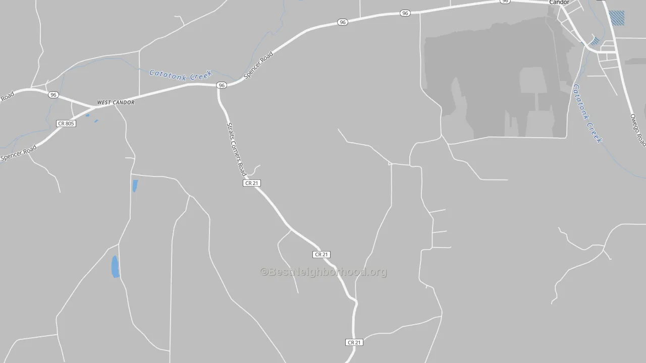 Transit Grade map of West Candor, NY