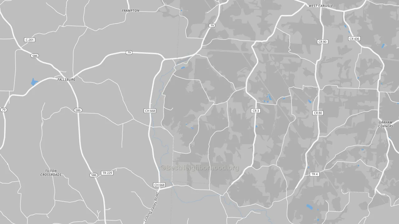Transit Grade map of West Carlisle, OH