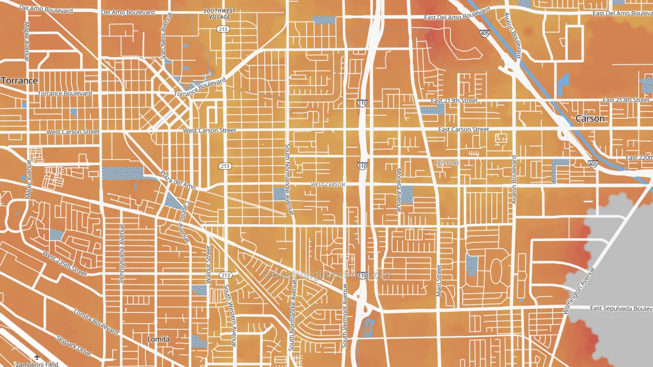 Transit Grade map of West Carson, CA