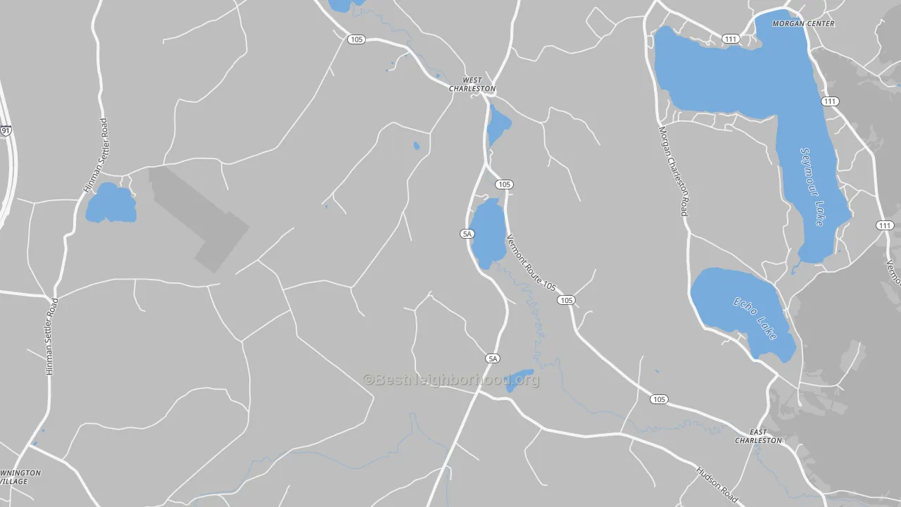 Transit Grade map of West Charleston, VT