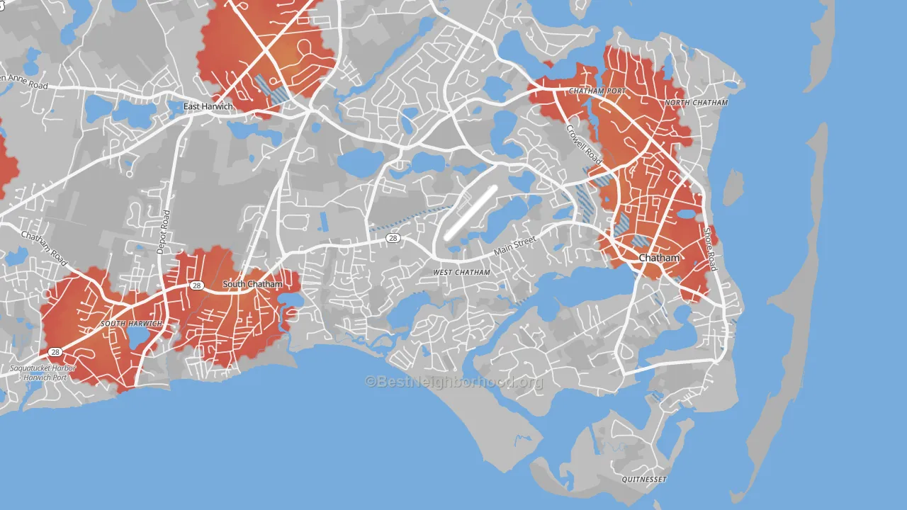 Transit Grade map of West Chatham, MA