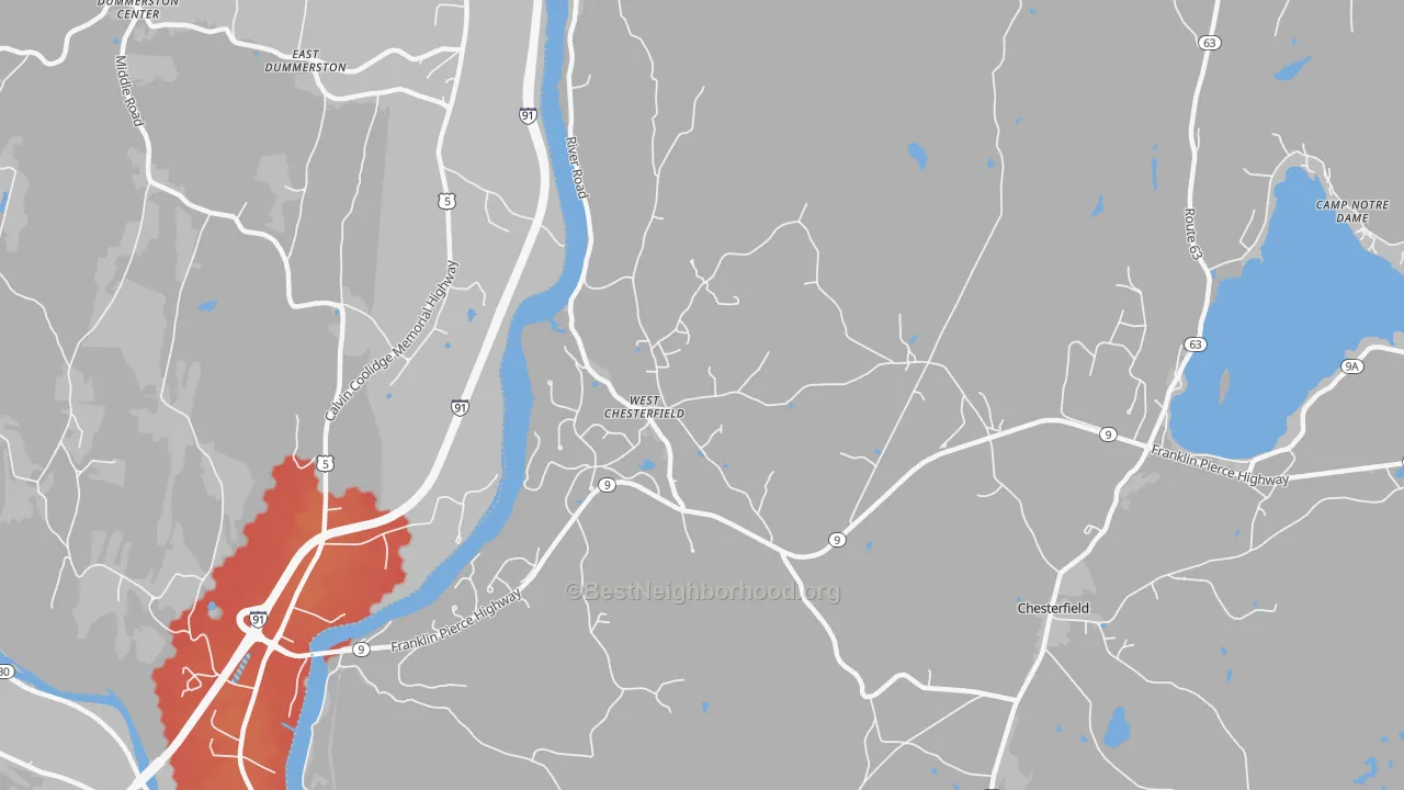 Transit Grade map of West Chesterfield, NH