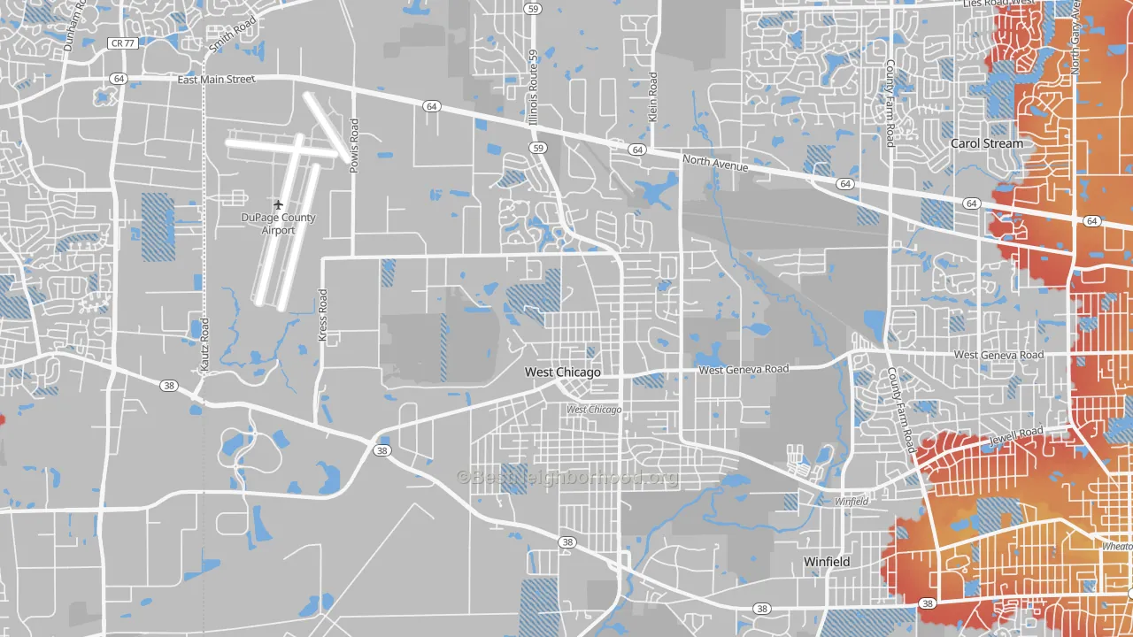 Transit Grade map of West Chicago, IL