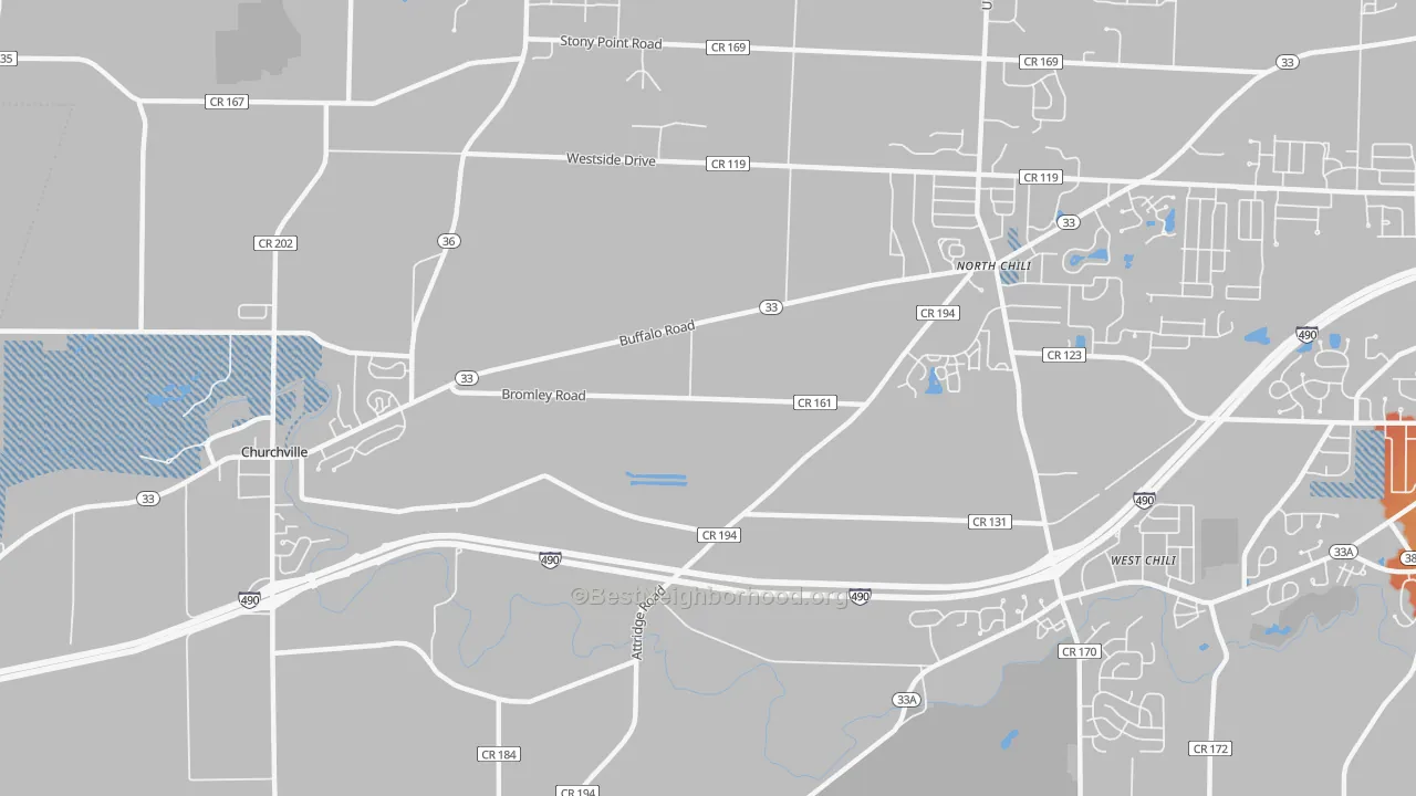 Transit Grade map of West Chili, NY
