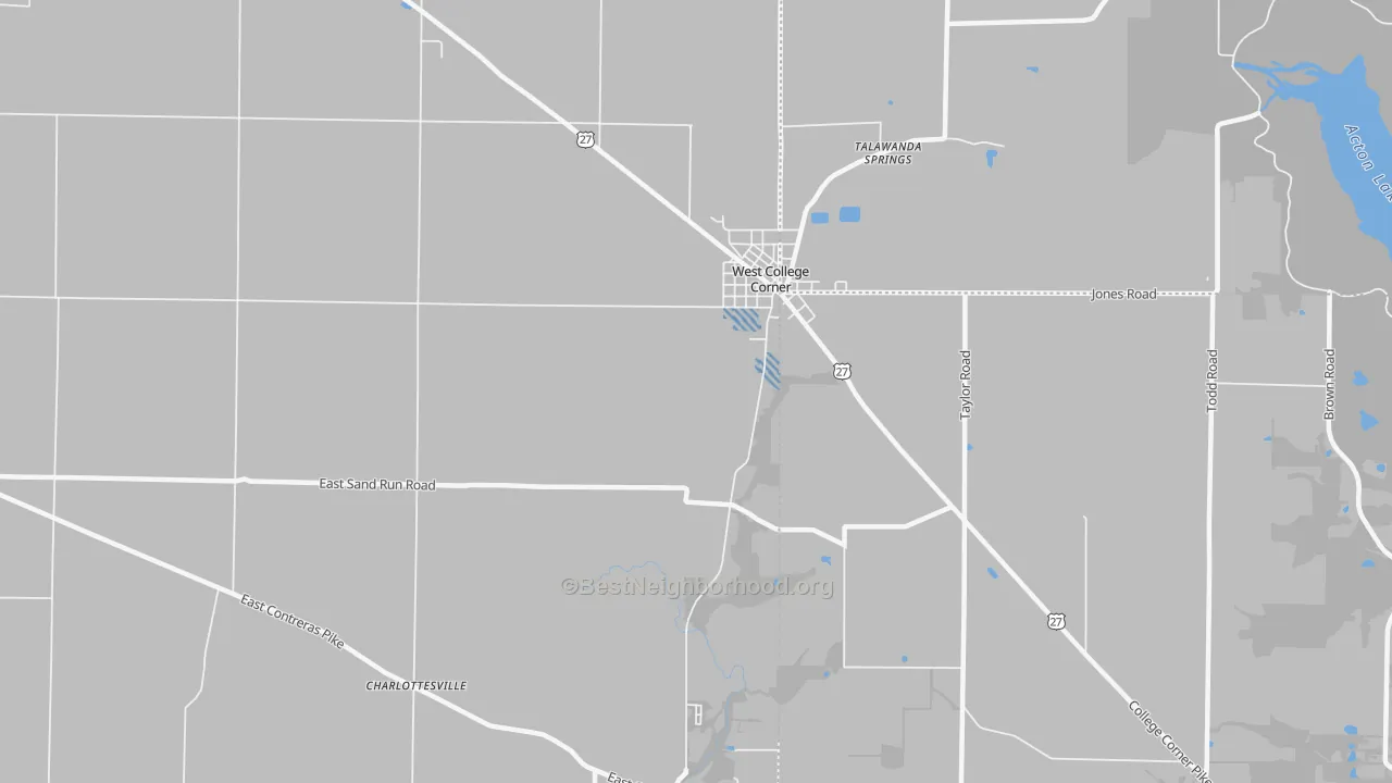 Transit Grade map of West College Corner, IN